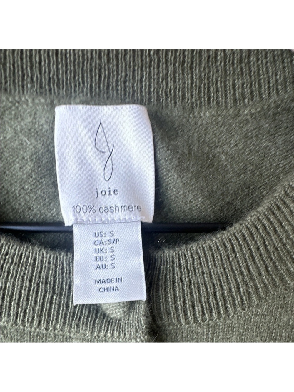 Joie Olive Green Cashmere Sleeveless Button-Front Vest - Picture 3 of 7